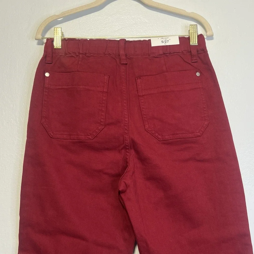 Judy Blue High Rise Drawstring On A Roll Jogger‎ Denim Pants Scarlet Sz 5/27